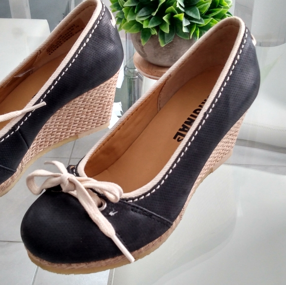 Clarks Originals Womens Wedge Closed Toe Sandals Espadrilles Size 6 Black - Picture 2 of 10